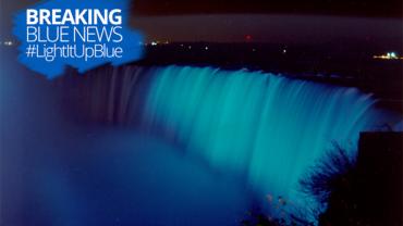 Niagara Falls as they Light It Up Blue on World Autism Awareness Day