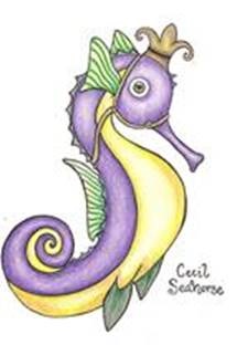 illustration of a seahorse by Angel Bielinski