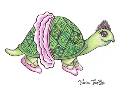 illustration of a turtle by Angel Bielinski