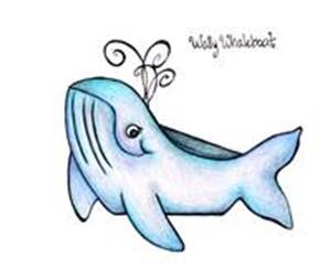 illustration of a whale by Angel Bielinski