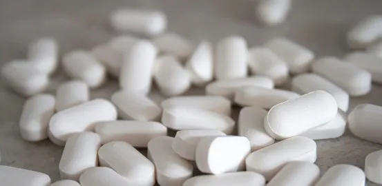 Acetaminophen pills on a countertop