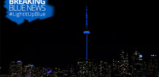 Canada’s National Tower lit up blue for World Autism Awareness Day