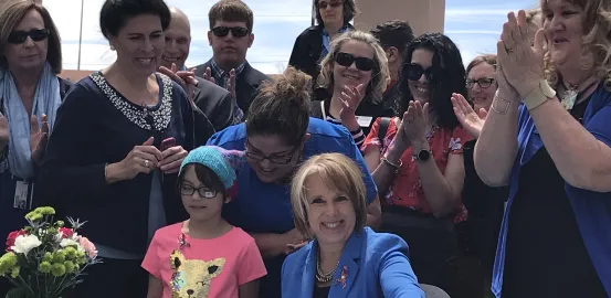 New Mexico Governor with autism families
