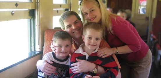 Kimberlee Rutan McCafferty with her sons Justin and Zach