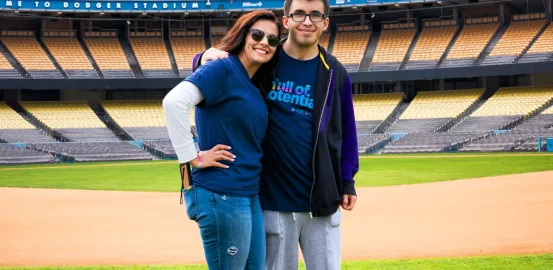 Kimberly Mariajimenez and her son Blake at an Autism Speaks Walk