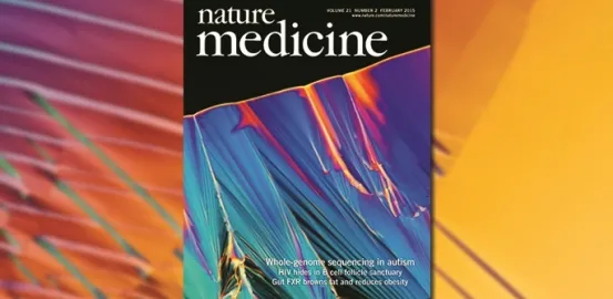 The cover of Nature Medicine features a beautiful image of crystallized DNA from Autism Speaks' MSSNG project