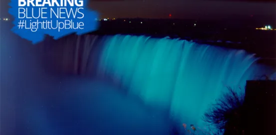 Niagara Falls as they Light It Up Blue on World Autism Awareness Day