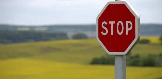 Stop sign in a rural area
