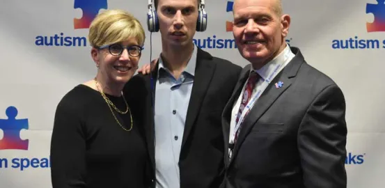 Zak and his parents, Mona and Stuart