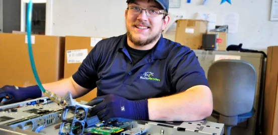 an employee working at Blue Star Recyclers