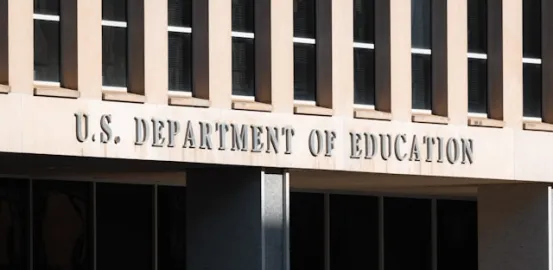 US Department of Education building and sign