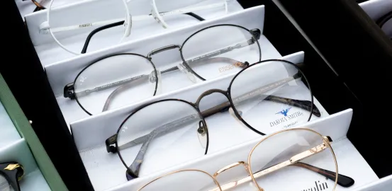 display of seeing eye glasses