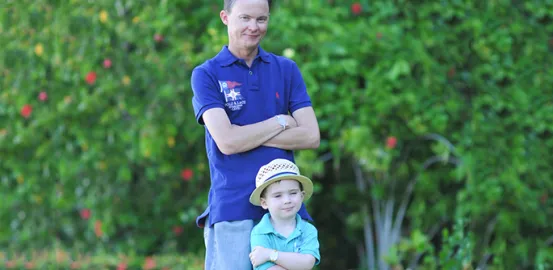 Blogger Chris Clinch - dad and son