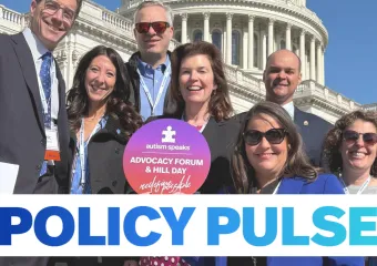 people in front of capitol with policy pulse written in front