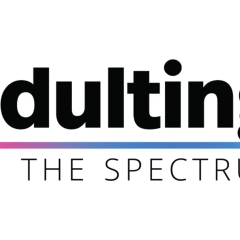 adulting on the spectrum in colorful font