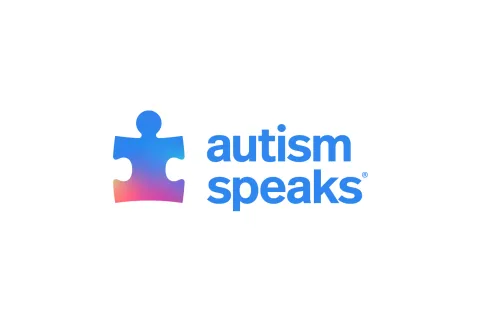 Autism Speaks logo - a multi-colored puzzle piece with the words Autism Speaks