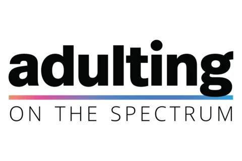adulting on the spectrum in colorful font
