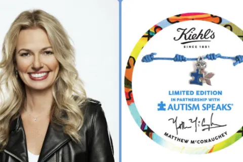 Blue bracelet from a Kiehl's and Autism Speaks partnership