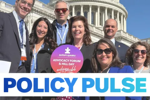 people in front of capitol with policy pulse written in front