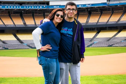 Kimberly Mariajimenez and her son Blake at an Autism Speaks Walk