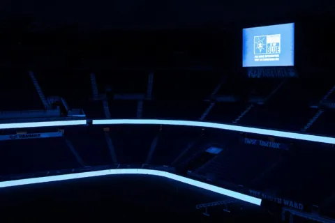 New York Red Bulls Arena as they Light It Up Blue for World Autism Month