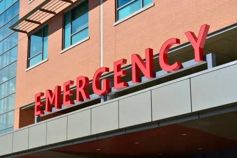 Outside of an emergency room