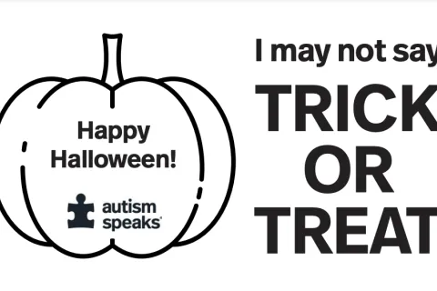 printable card that says I may not say trick or treat