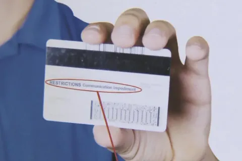 Texas driver's license identifying communication impediment