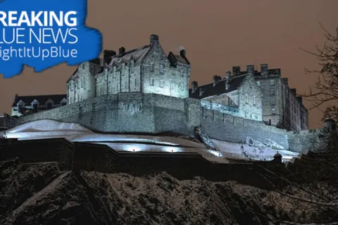 The Edinburgh Castle as they Light It Up Blue on April 2