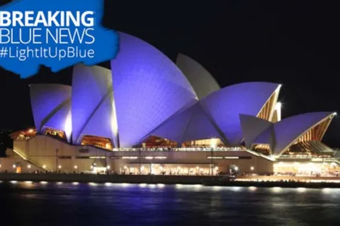 The Sydney Opera House as they Light It Up Blue on April 2