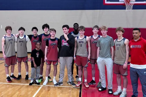 basketball team on a basketball court