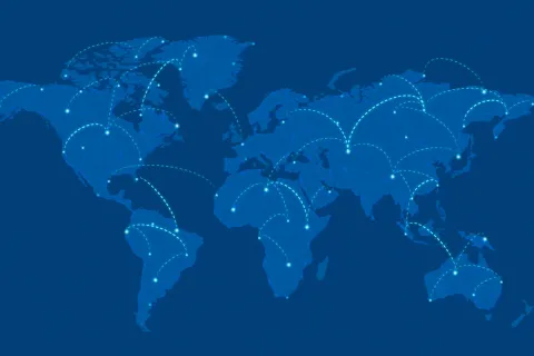 Blue world map