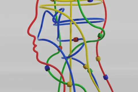 colorful art of a human silhouette