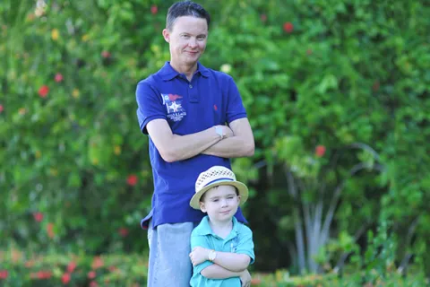 Blogger Chris Clinch - dad and son
