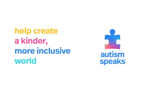 image that says: help create a kinder, more inclusive world next to autism speaks logo