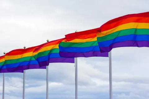 row of Pride flags