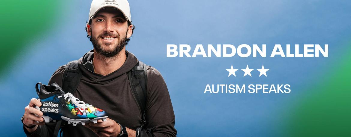 Brandon Allen's cleats for Autism Speaks My Cause. My Cleats.