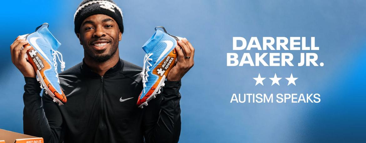 Darrell Baker's cleats for Autism Speaks My Cause. My Cleats.