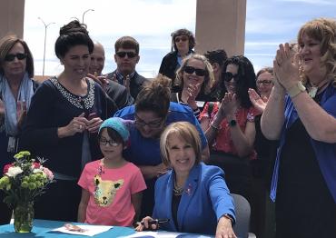 New Mexico Governor with autism families