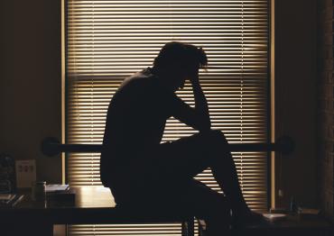 a man in silhouette