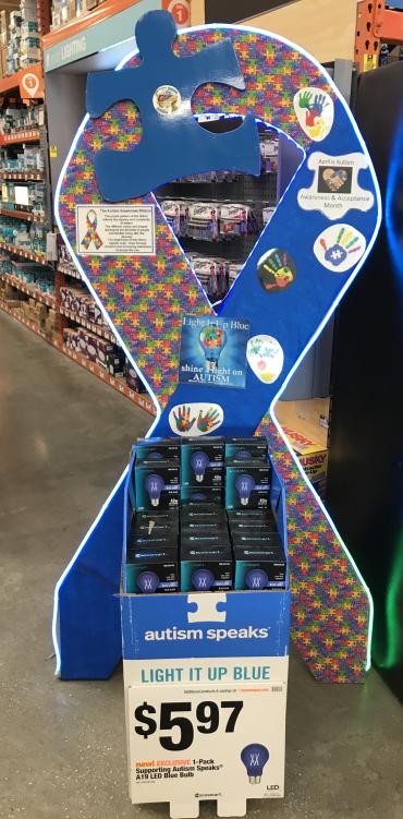 Autism awareness display at The Home Depot