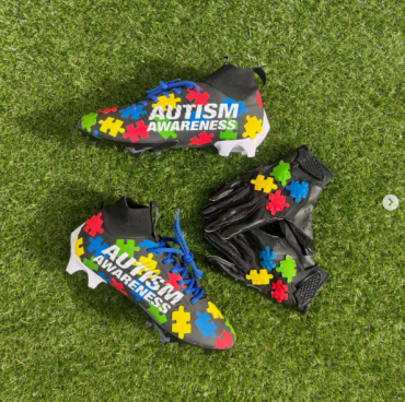 Bhayshul Tuten's cleats for Autism Speaks My Cause. My Cleats.