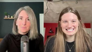 Eileen Lamb and Eva Erickson recording the Just Another Autism Podcast