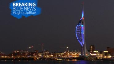 Emirates Spinnaker Tower as they Light It Up Blue on April 2