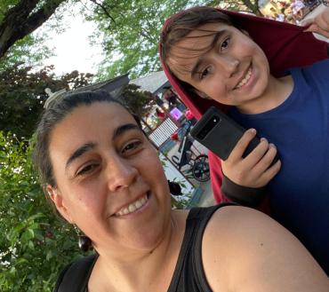 Georgina and her son Xavier