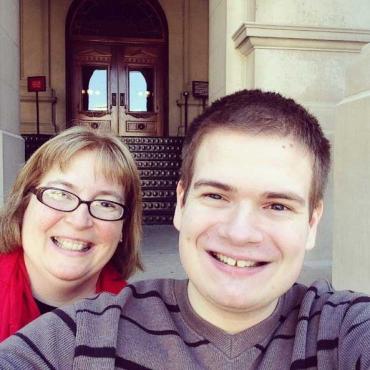 Heidi Fernandez and her son at GA Capitol