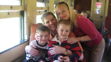 Kimberlee Rutan McCafferty with her sons Justin and Zach