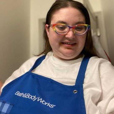 Maddy while working at Bath and Body Works