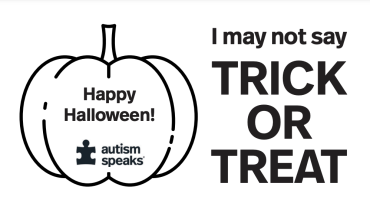 printable card that says I may not say trick or treat