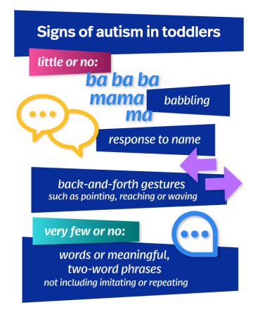 Signs of autism in toddlers infographic